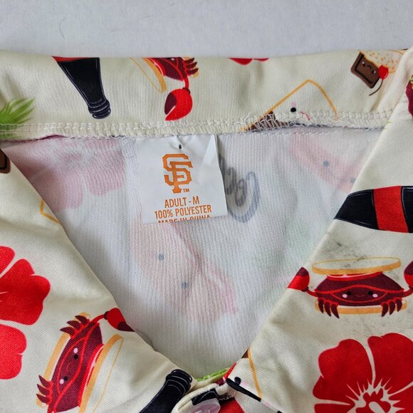 Men's SF Giants Coca Cola San Francisco Hawaiian Style Button Up Shirt Sz MED - Picture 5 of 7